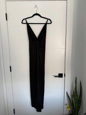 Halfheart Black Ruched Maxi Dress Size Medium